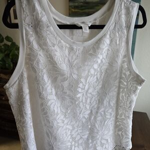 Caslon White Lace Tank Top